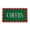 Cheers Scallop Shaped PVC Coir Door Mat Natural Coir Doormat for Christmas Green Multi 30x17 inches